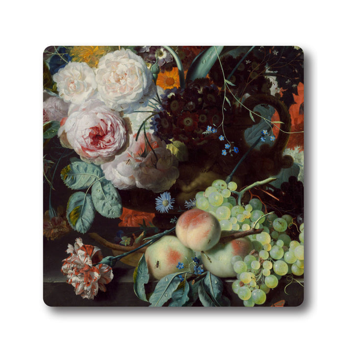 Jan Davidsz. de Heem, Dutch Floral, Leather Coaster Set
