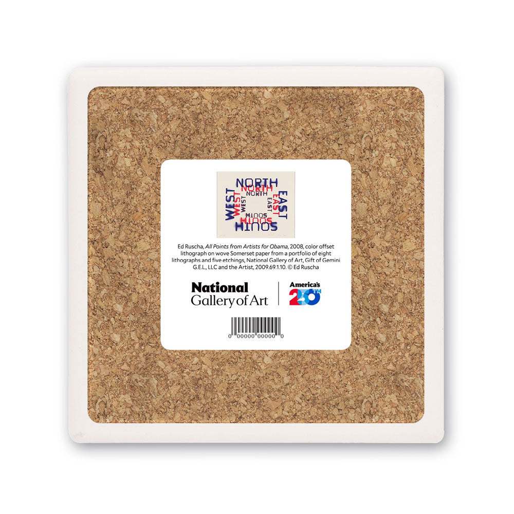 Ed Ruscha, All Points from Artists for Obama, Coaster