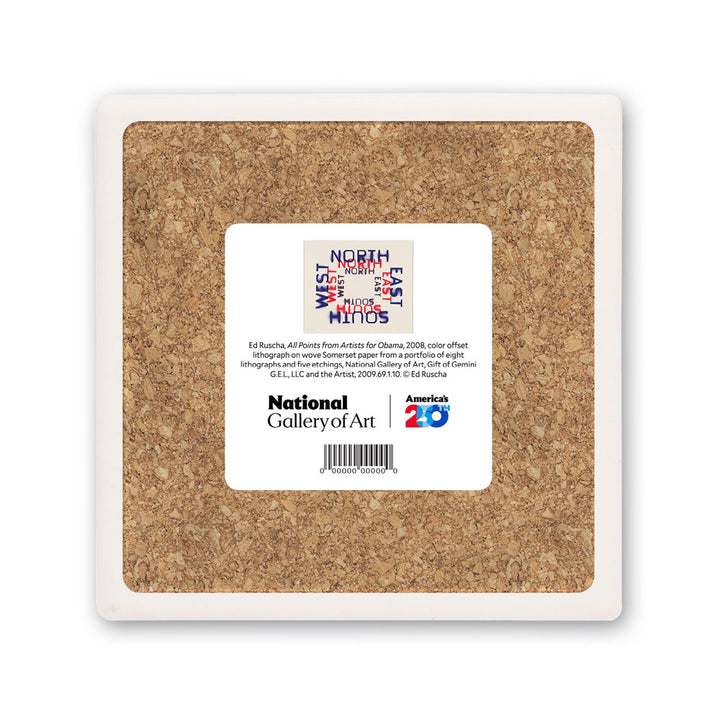 Ed Ruscha, All Points from Artists for Obama, Coaster