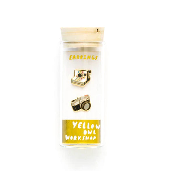 Enamel Camera Post Earrings