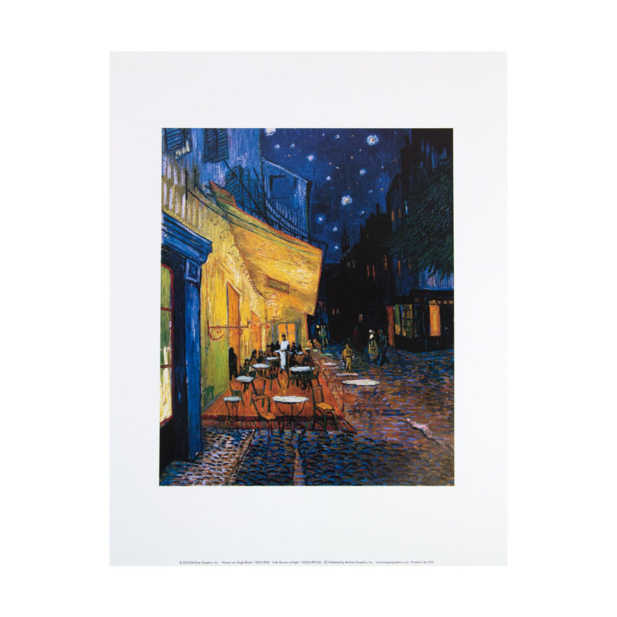 肉筆画　Café Terrace at Night オマージュ Vincent van Gogh: Café Terrace at Night, 11 x 14 Print – National