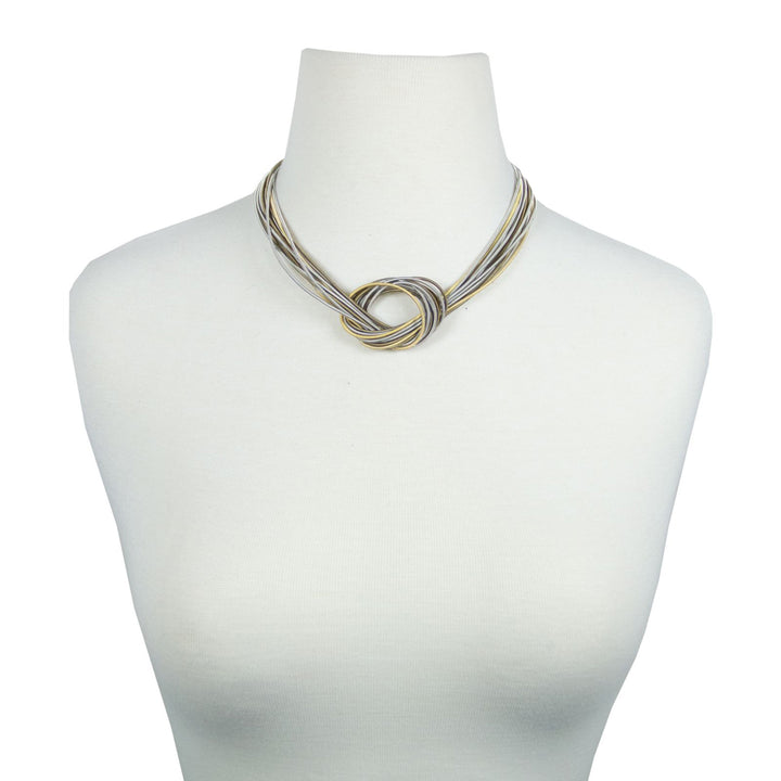 Mixed Metal Piano Wire Knot Necklace