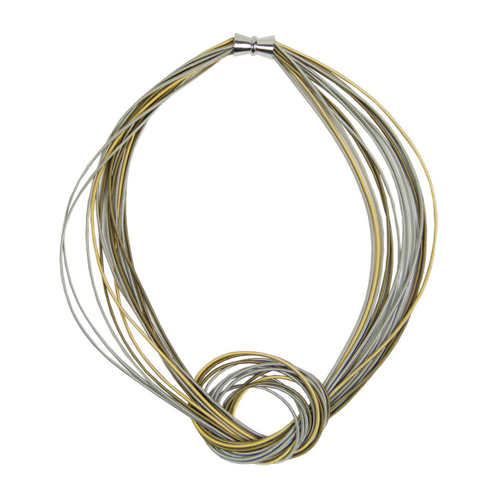 Mixed Metal Piano Wire Knot Necklace