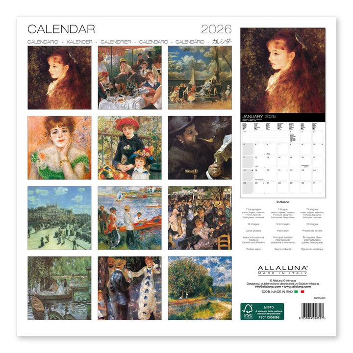 Renoir 2026 Wall Calendar