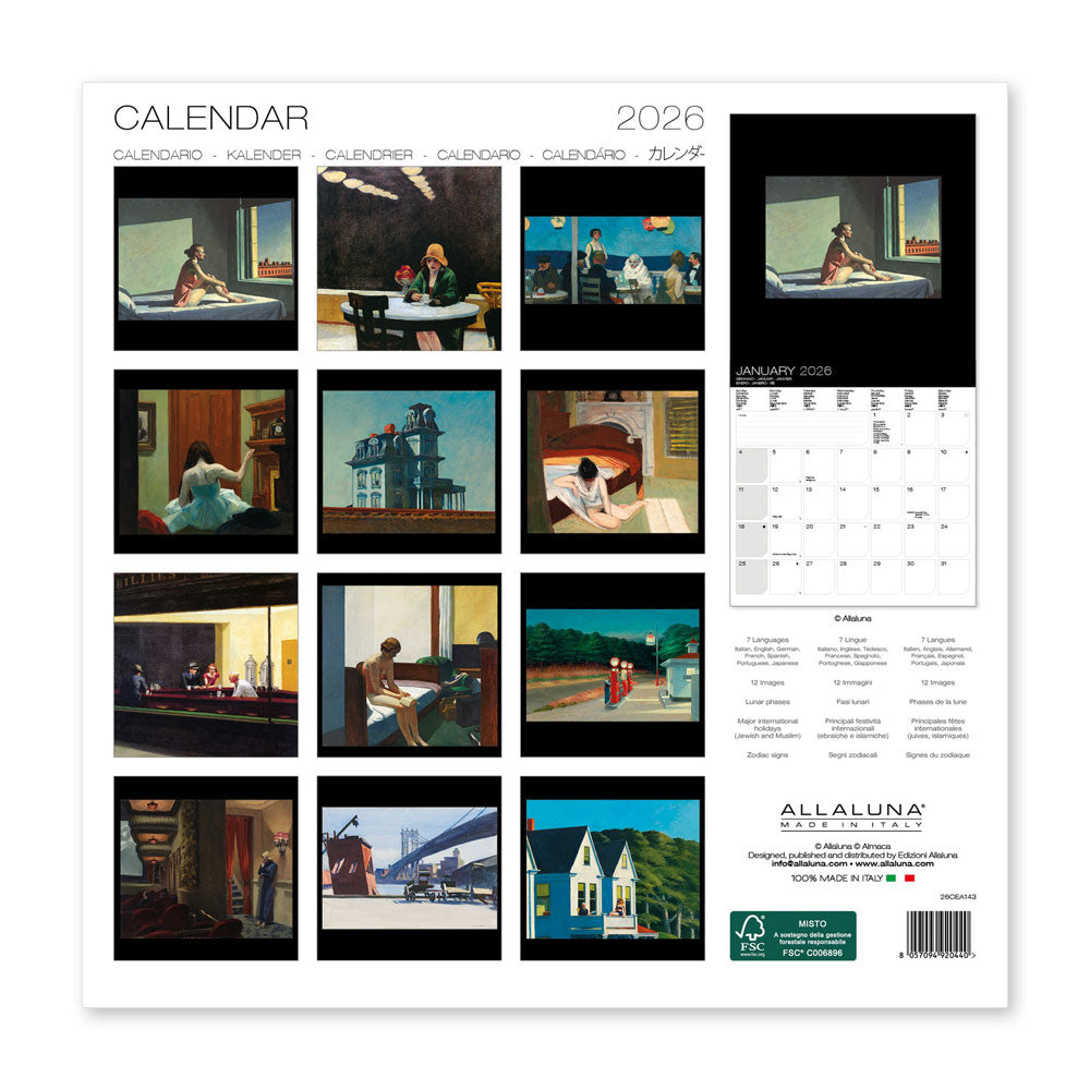 Ed Hopper 2026 Wall Calendar