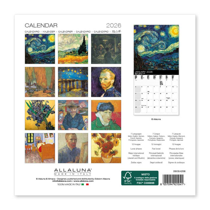 Van Gogh Mini 2026 Mini Wall Calendar