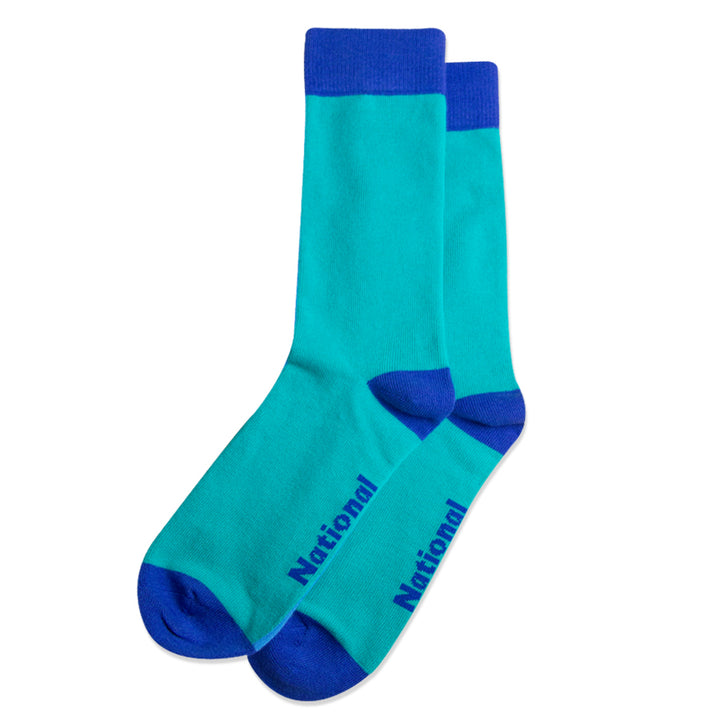 National Gallery of Art Logo Double-Sided Socks, Blue and Green