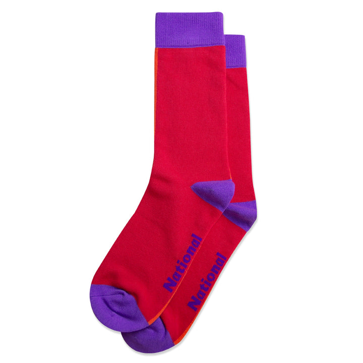 National Gallery of Art Logo Double-Sided Socks, Orange and Red
