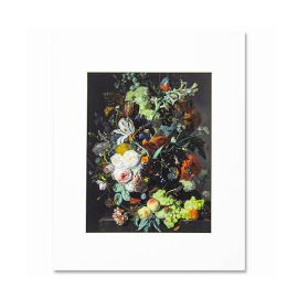 Huysum: Still Life with Flowers and Fruit, 11 x 14" Matted Print