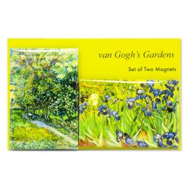 Vincent van Gogh: The Garden of the Asylum at Saint-Rémy; Irises, Two Magnet Set