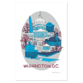 Washington D.C. Collage Tea Towel