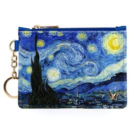 Van Gogh RFID Armored Starry Night Keychain Wallet