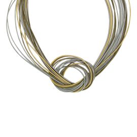 Mixed Metal Piano Wire Knot Necklace