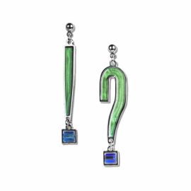 Dada Green Enamel Earrings
