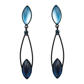 Drop Petal Earrings, Light & Dark Blue