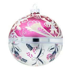 Coutour Pink Glass Ornament