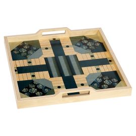 Teal Parcheesi Serving Tray Game Set